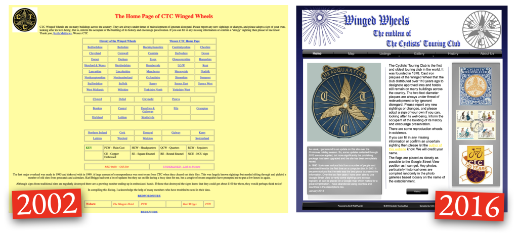 The
history of the wingedwheels.info website